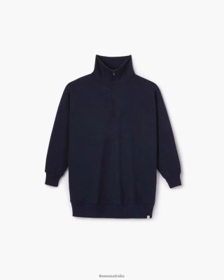 TKEES Core Fleece Oversized Half Zip Midnight Navy - TKEES Australia JRR28B175